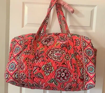 Vera Bradley Large Duffel Quilted Call Me Coral Pink Floral • $35.99