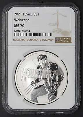 2021 Tuvalu Wolverine Marvel NGC MS70 1oz Silver Coin .9999 - COINGIANTS - • $118.99
