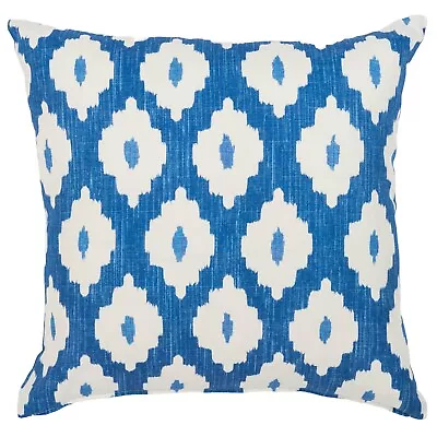 Sorrento Ikat Cushion. Modern Marine Blue Geometric Design. 17x17  Cover • £15.99