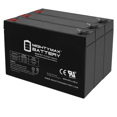 $39.99 • Buy Mighty Max 6V 7Ah SLA Battery For Dodge Viper TT Blue Disney Frozen - 3 Pack