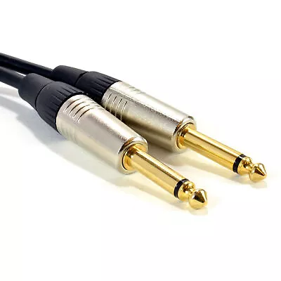 5m GOLD Mono 6.35mm 1/4 Inch Jack Plugs Guitar/Amp/Instrument Cable Lead [007929 • £6.64