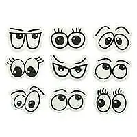  Printed Sugar Edible Toppers - Cartoon Eyes - Pack Of 240 • £17.22