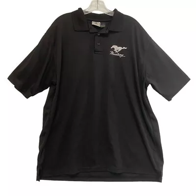 Blue Pointe Black Mustang Embroidery Polo Shirt Size XL • $14.99