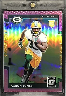 AARON JONES 2017 Donruss Optic RC Rookie PINK HOLO PRIZM #135 Minnesota Vikings • $15.99