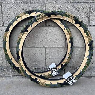 Pair Of Cult Bmx Vans Bicycle Tires 26 X 2.10  Green Camo Se Haro • $89.95