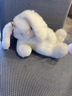 Playful Pals Mervyn's Bunny Rabbit White Laying Easter Stuffed Plush Toy VTG 12” • $2.55