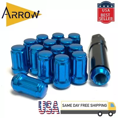 20x Blue 1/2-20 Spline Tuner Style Lug Nuts And Key Fit Ford Models • $19.31