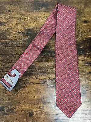 Brooks Brothers Red Tie With Chain Design 100% Silk Men's Necktie 58'' • $29.99