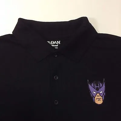 Men's HAWKEYE Polo Shirt Embroidered MARVEL Comics Black Medium M • $19.99