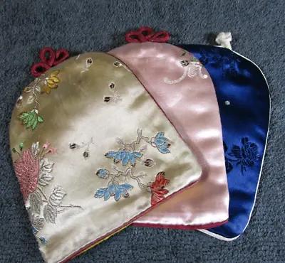 3 Lovely Vintage Oriental Chinese Style Beautifully Made Silk Egg Cosy Warmers • £8.95
