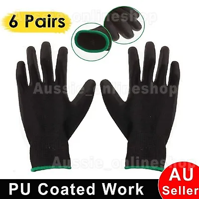 PU Coated Work Safety Gloves General Purpose Mechanic Hand Protection Gloves AU • $19.99