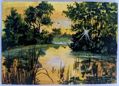 ACEO Original Painting  Landscape  Art Card  Hand Painting • $0.99