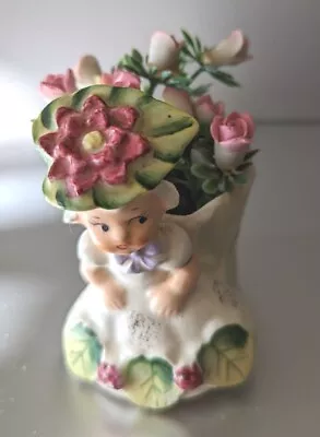 Vintage NAPCO 1958 Little Girl W/ A Basket Of Flowers 102787 Good Condition 3  T • $18