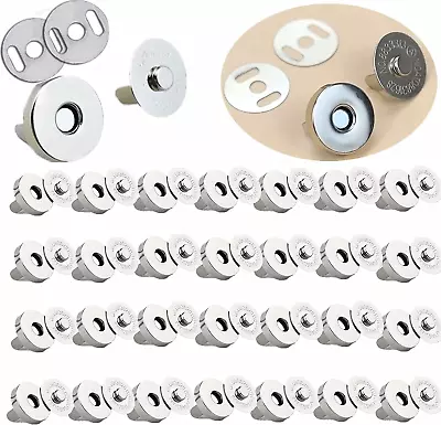 50 Sets 14Mm Silver Magnetic Button Clasp Snaps Great For Sewing Craft Leather C • $8.69