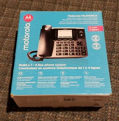Motorola ML1000 DECT 6.0 Expandable 4-line Business Phone System With Voicemail • $39.99