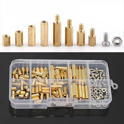 M2.5 M3 Brass Standoff Hex Column Female Male Standoff Screw Nut Assortment Kit • £13.82