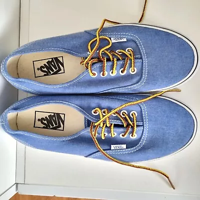 VANS Authentic Canvas Shoes Sneakers Denim Skateboard Casual Men US8 EU 41 • $40