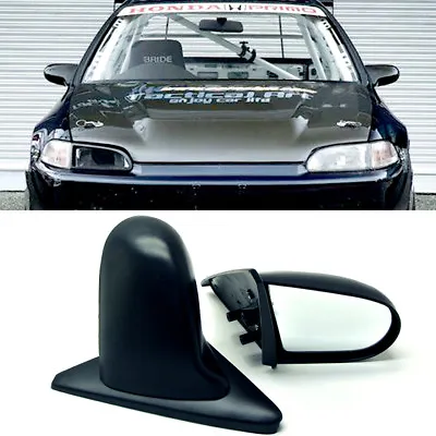 Fit Honda 92-95 Civic 2/3DR Manual Adjustable Spoon Style JDM Side View Mirror • $47.99
