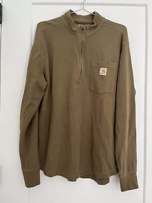 Carhartt Tilden Long Sleeve Half-Zip Sweater Relaxed Fit Green Size L • $25