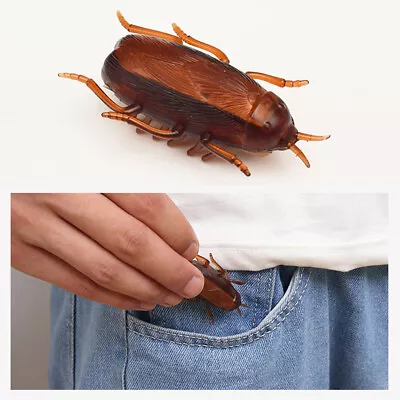 Funny Insect Cockroach Toy Electric Realistic Fake Creepy Bugs Tricky Toys Gift • £3.85