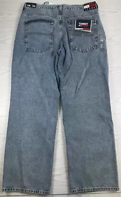 Tommy Hilfiger Baggy Jeans Men 38x32 Aiden Stone Washed Wide Leg Hip Hop NEW $99 • $55
