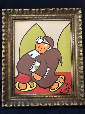  Xavier Cugat  Artist Oil Painting  Monkey Business - Vintage.  Caricature- Monk • $175