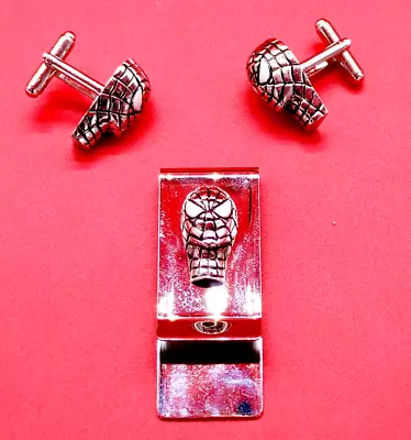 Spider-man Cuff Links And Money Clip Chrome • $24.99