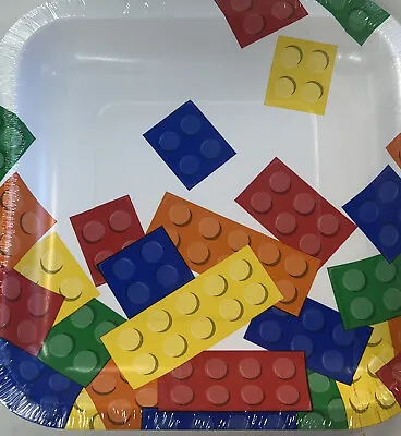 Building Blocks Party Supplies 6 7/8  Lunch Plates 8ct. • $7.99