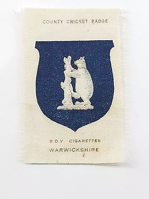 £3.50 • Buy County Cricket Badge Warwickshire  BDV Cigarettes Silk