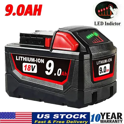 For Milwaukee M18 High Output Lithium Ion Battery 9.0Ah 48-11-1860 48-11-1880 DE • $31.49