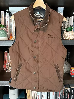 Mountain Horse Equestrian Quilted & Corduroy Brown Vest Size Medium • $33.59