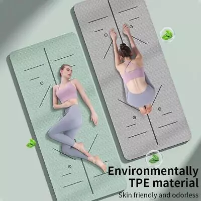 Yoga Mat Non Slip Eco Friendly Fitness Exercise Mat With Carrying Strappro Yog • $18.99