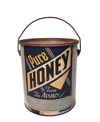 Pure Honey Tin Pail Canada With Lid Vintage  • $51.51