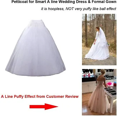 £17.58 • Buy RULTA UK White 3-Layers Tulle Hoopless Wedding Dress Underskirt Petticoat New J1