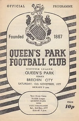 Queen's Park V Brechin City 1977/8 (12 Nov) • £2