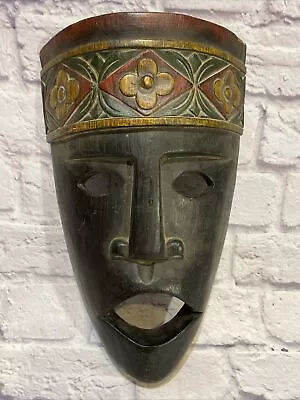 Vintage Wooden Hand Carved African Mask Made In Indonesia Home Decor • $25