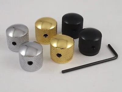 Pair Of TELECASTER KNOBS Knurled Screw Fit Chrome Gold Or Black For Tele Guitar • £4.95