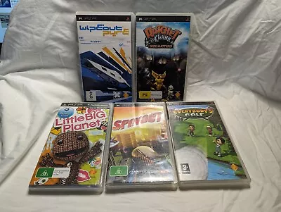 PSP Game Bundle Wipeout Ratchet & Clank Little Big Planet Spinout Playstation • $42