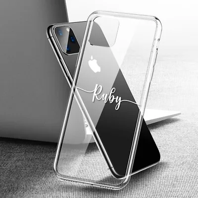 $8.99 • Buy Personalised Name Clear Case Cover For IPhone 14 13 12 11 8 SE Max XR Pro Plus