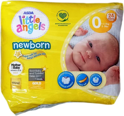 £7.56 • Buy ASDA Little Angels Newborn Tiny Baby Nappies Size 0