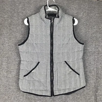 Merona Vest Womens Medium Gray/Black Quilted Puffer Vest Fall Classic • $15