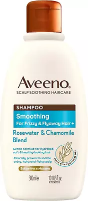 Aveeno Smoothing Rosewater And Chamomile Scalp Soothing Shampoo For Frizzy Hair • £10.84