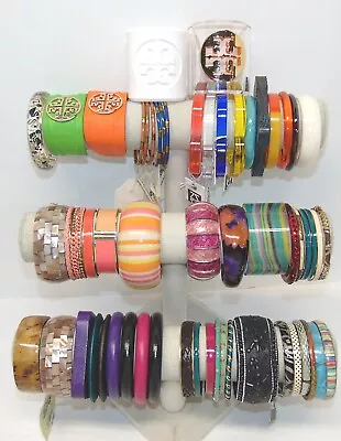 Bangle & Cuff Bracelets Lot 58 Pc Colorful Some New Some Signed Crew Burch • $15