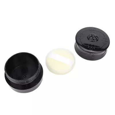 Vintage Rose Empty Loose Powder Dispenser Box Case With Powder Puff Black GOF • $14.32