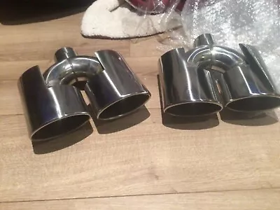 Quad Oval Chrome Exhaust Pipe Tips Muffler Tips For Mercedes  C63 AMG 4.5” • £100