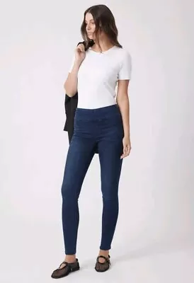 Decjuba Dark Blue  Riley  Skinny Super Stretch Pull On Jeans Size 8. Bnwt $89.95 • $39