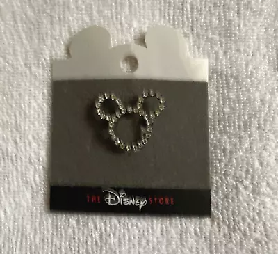OLDER From Disney Store Rhinestone Outline Of Mickey Mouse Head Brooch On Card • $18