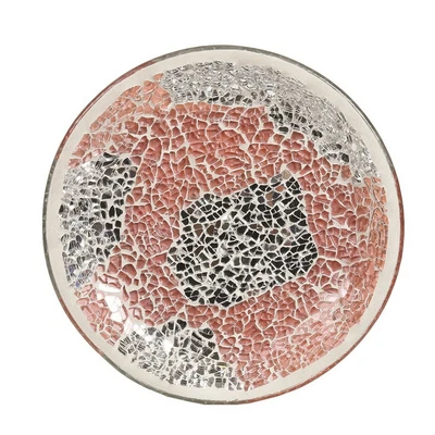 £7.95 • Buy Aromatize Round Glass Mosaic Candle Plate Tea Light Holder Centerpiece Tray Dish