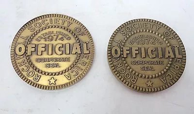 Lot Of 2 Society Of Norman Rockwell Official Corp. Seal Bronze Medals Coins 1974 • $50