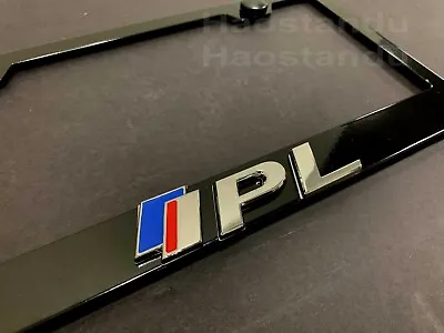 1x For  IPL  3D Emblem BLACK Stainless License Plate Frame RUST FREE + Screw Cap • $21.09